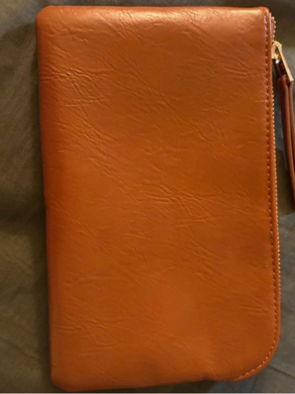 Zip Wallet Clutch in Tan